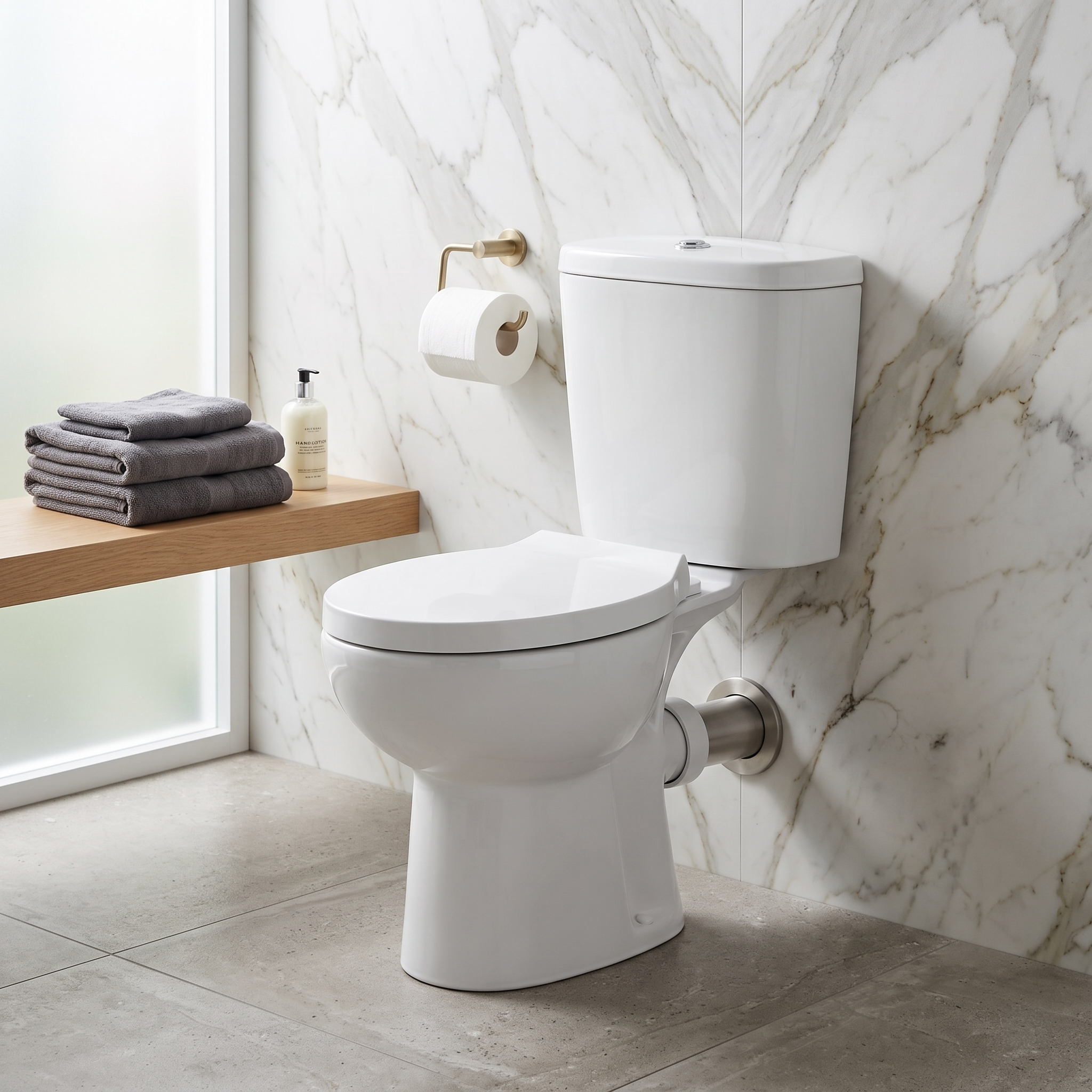 Basics Close Coupled Toilet with Soft Close Seat & Cistern - White