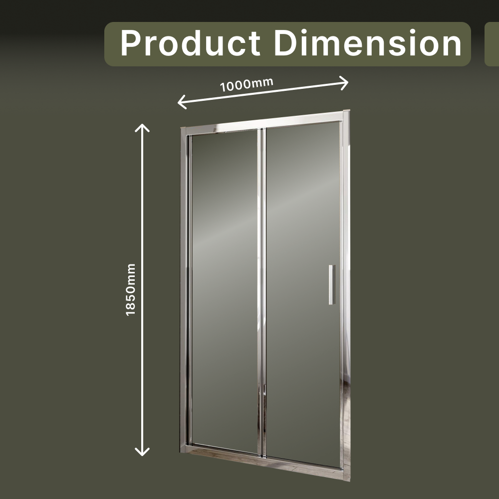 iBathUK Solis 6mm Glass Recessed Bi Fold Shower Door - Chrome