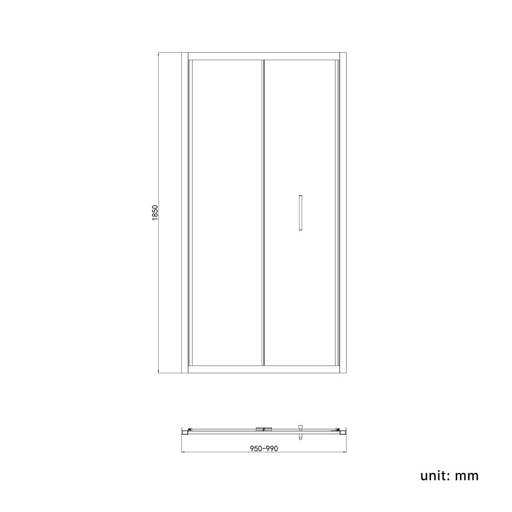iBathUK Solis 6mm Glass Recessed Bi Fold Shower Door - Chrome