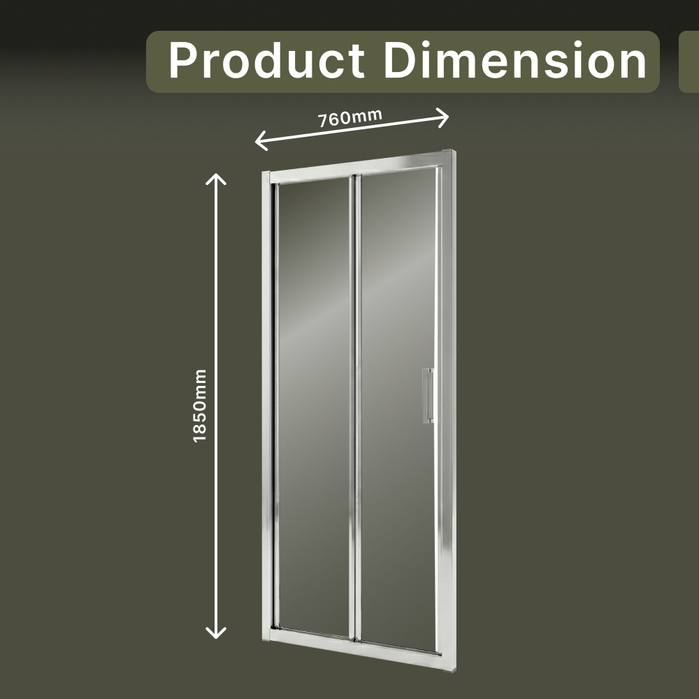 iBathUK Solis 6mm Glass Recessed Bi Fold Shower Door - Chrome