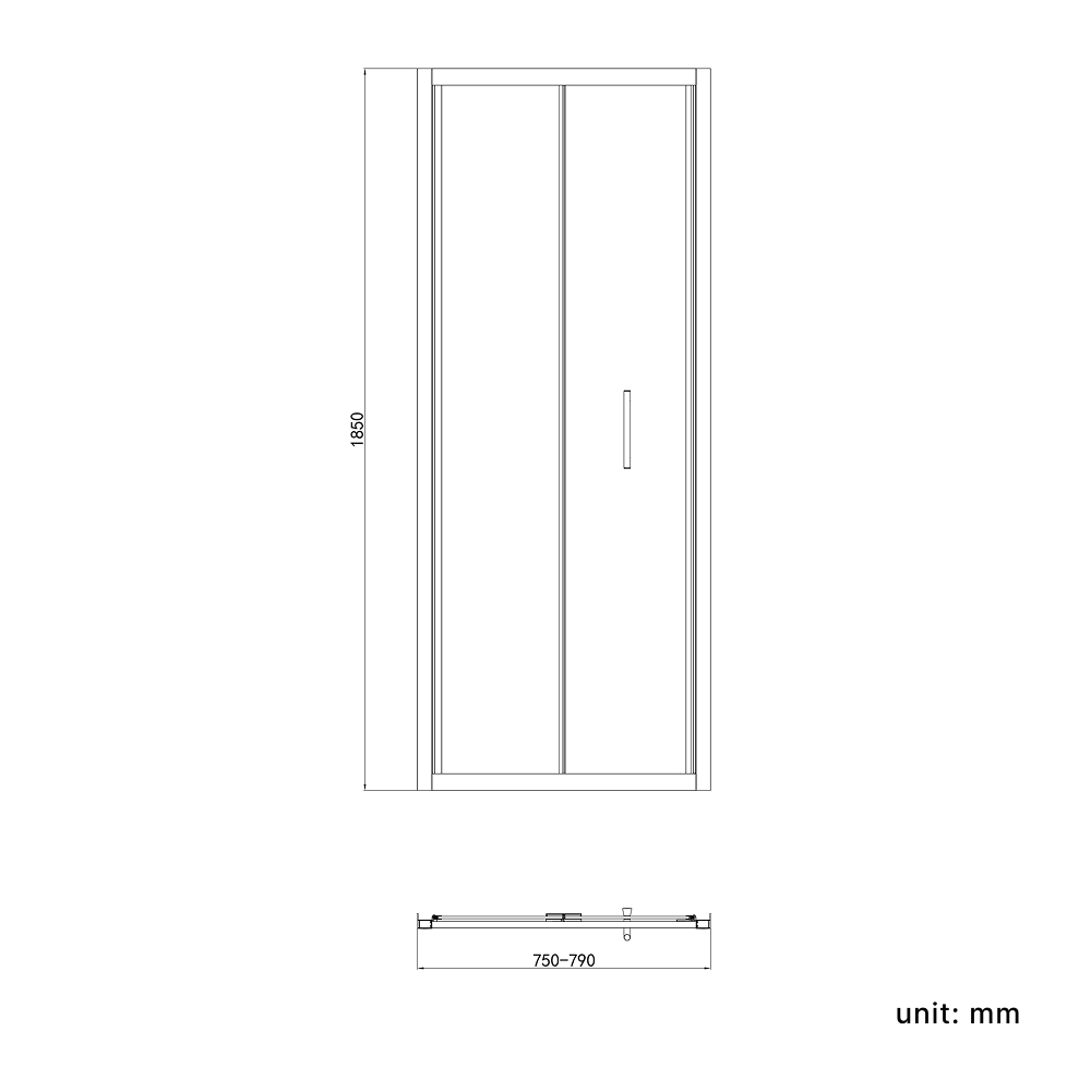 iBathUK Solis 6mm Glass Recessed Bi Fold Shower Door - Chrome