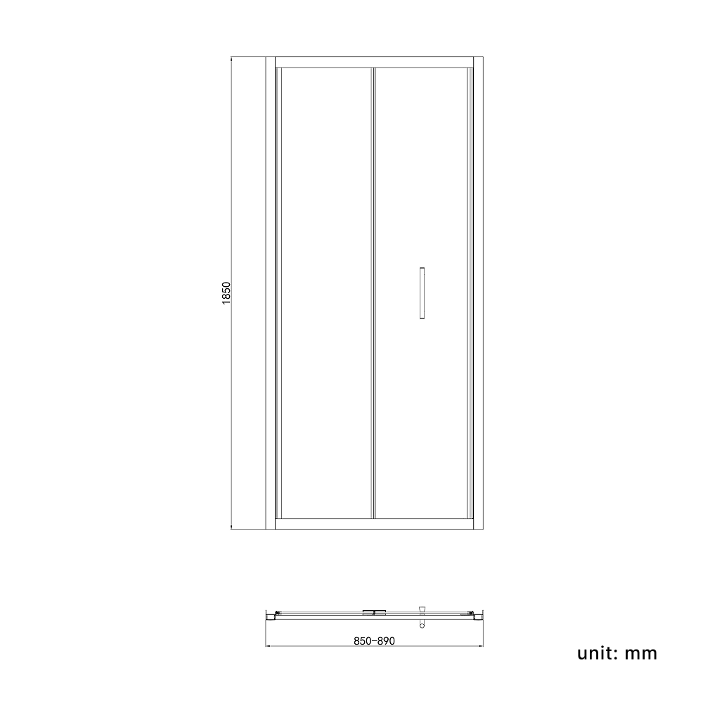 iBathUK Solis 6mm Glass Recessed Bi Fold Shower Door - Chrome