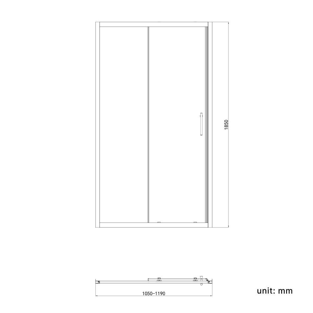 iBathUK Solis 6mm Toughened Safety Glass Recessed Shower Sliding Door - Chrome
