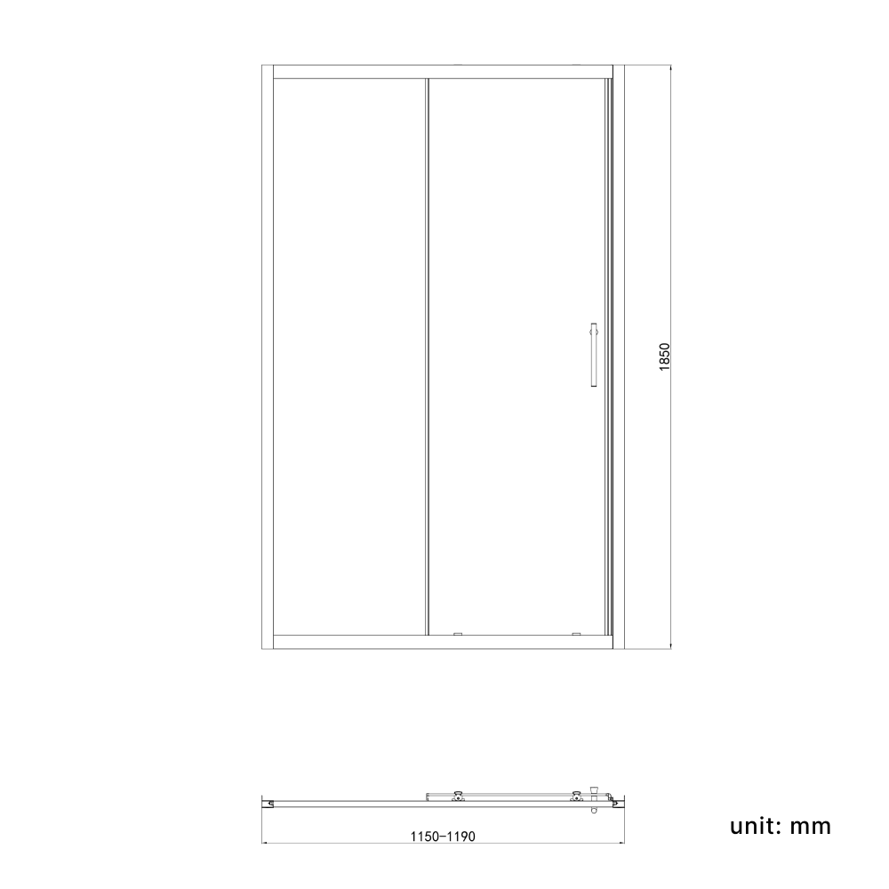 iBathUK Solis 6mm Toughened Safety Glass Recessed Shower Sliding Door - Chrome
