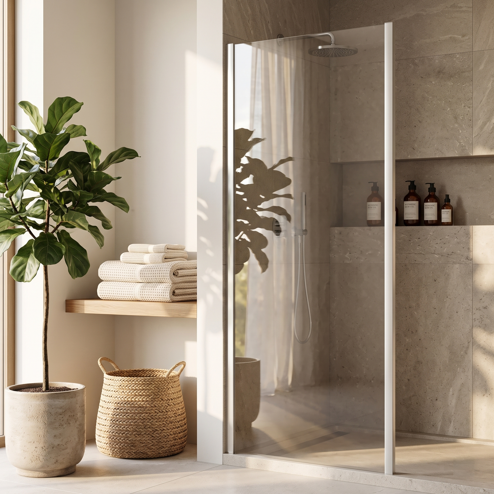Solis, 6mm Toughened Glass Side Panel for Shower Door - Chrome