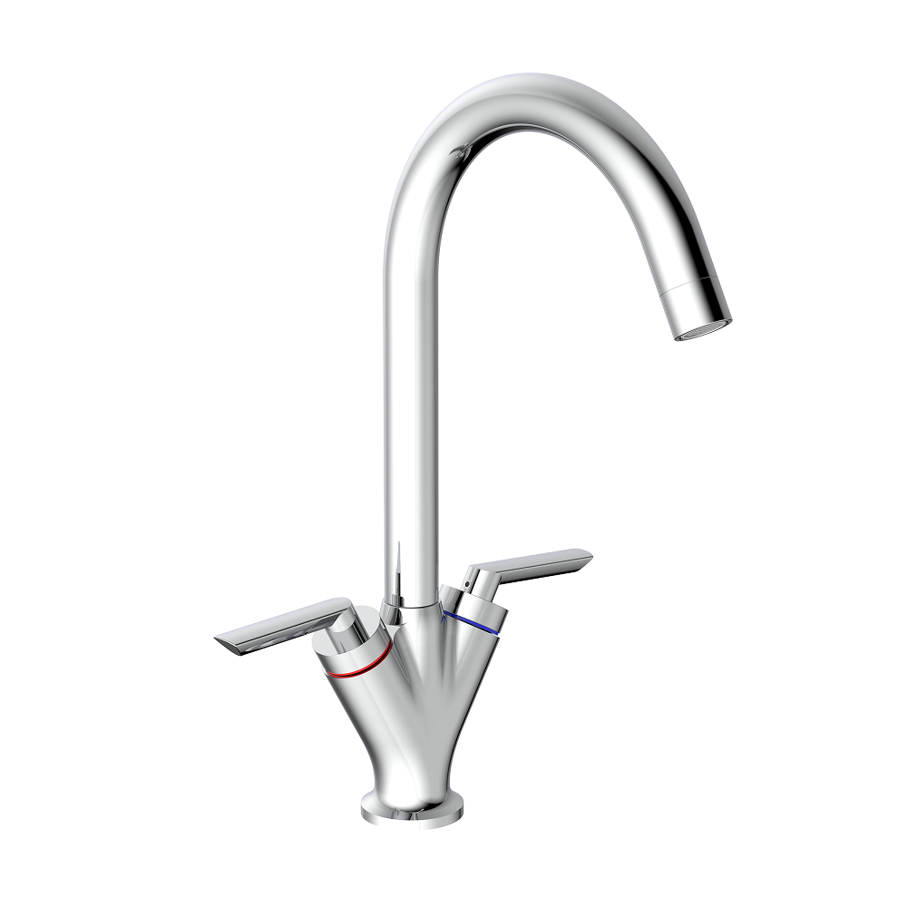 Oron Dual Lever Kitchen Sink Mixer Tap - Chrome
