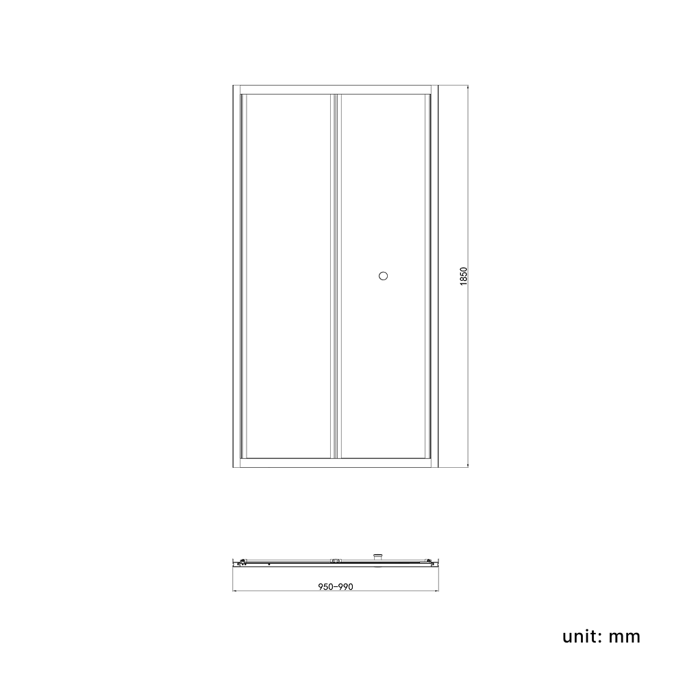 iBathUK Vesper 6mm Glass Bi-Fold Shower Door - Chrome