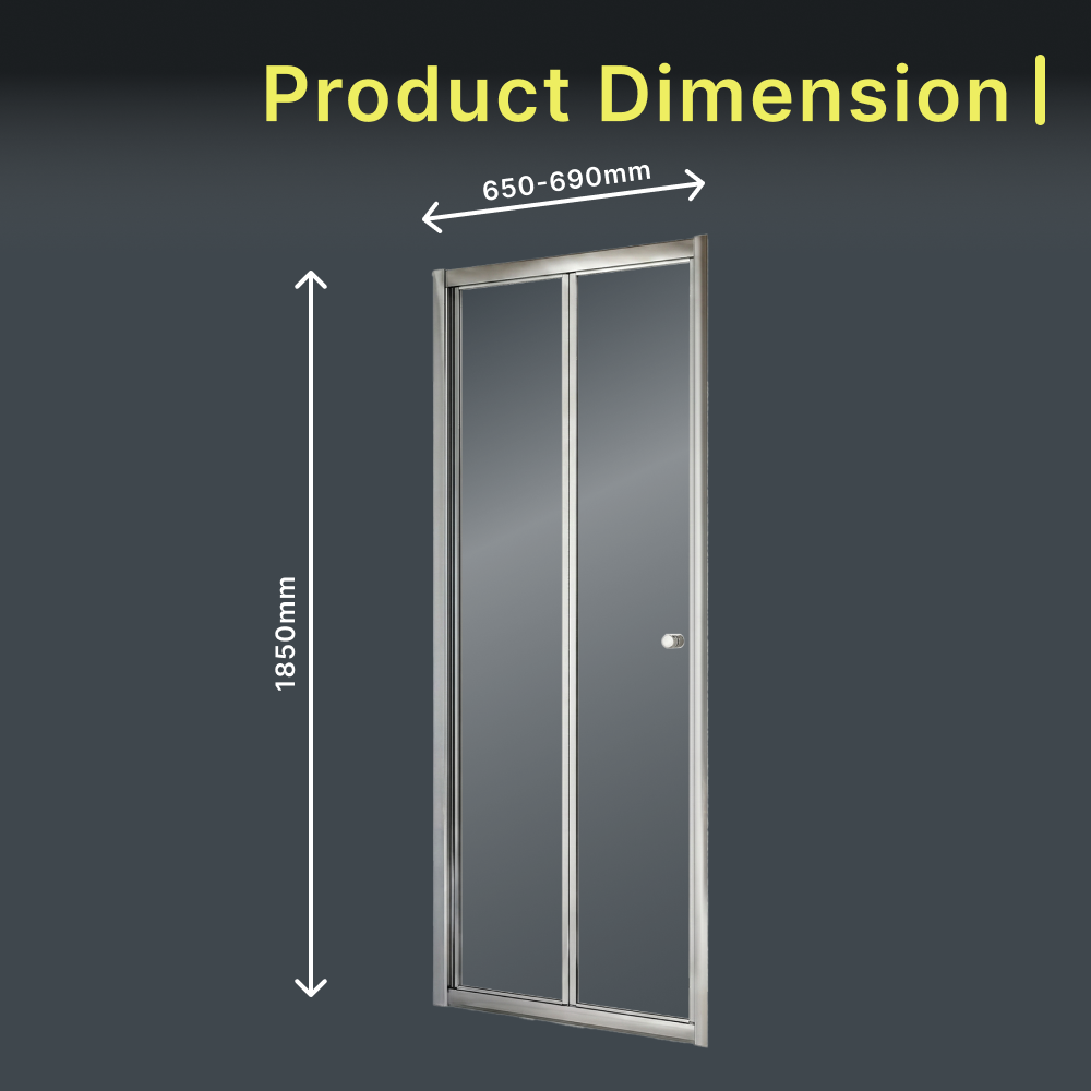 iBathUK Vesper 6mm Glass Bi-Fold Shower Door - Chrome