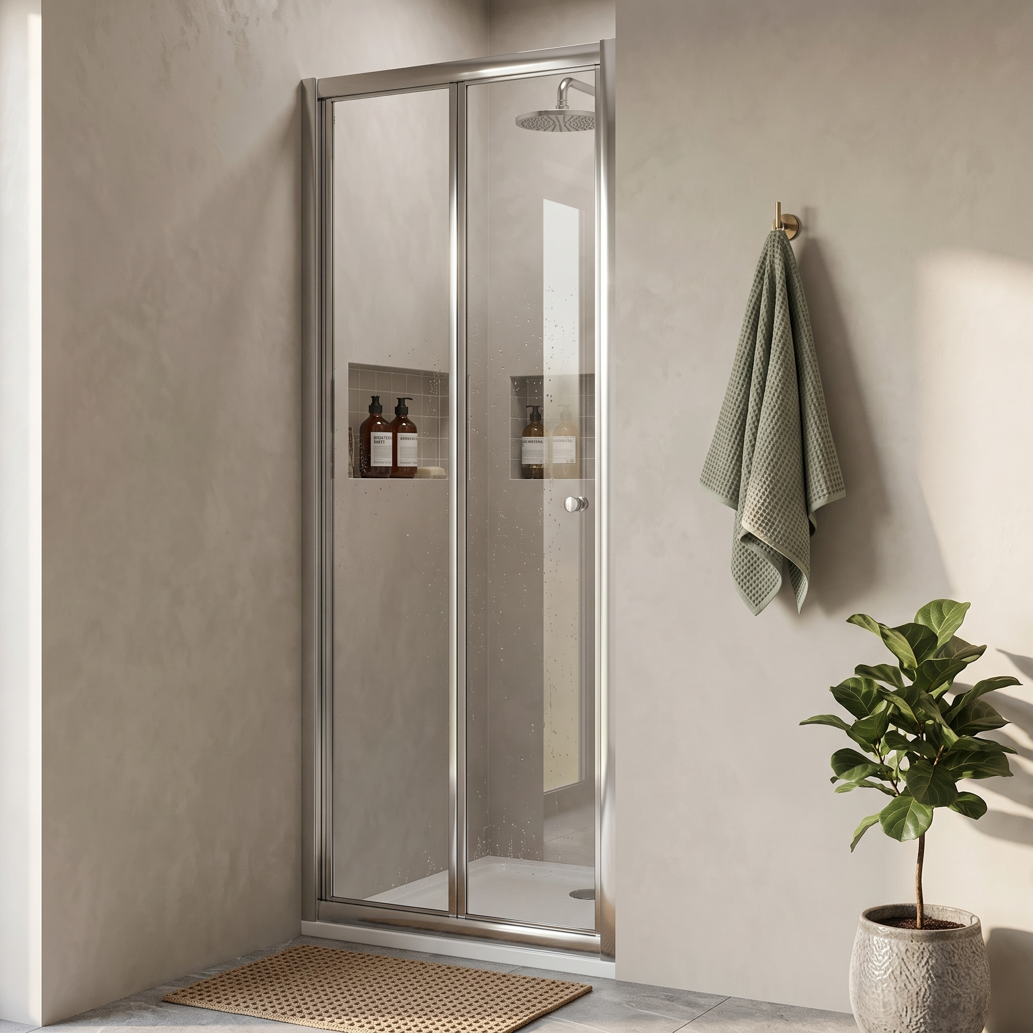 Vesper 4mm Glass Bi-Fold Shower Door - Chrome