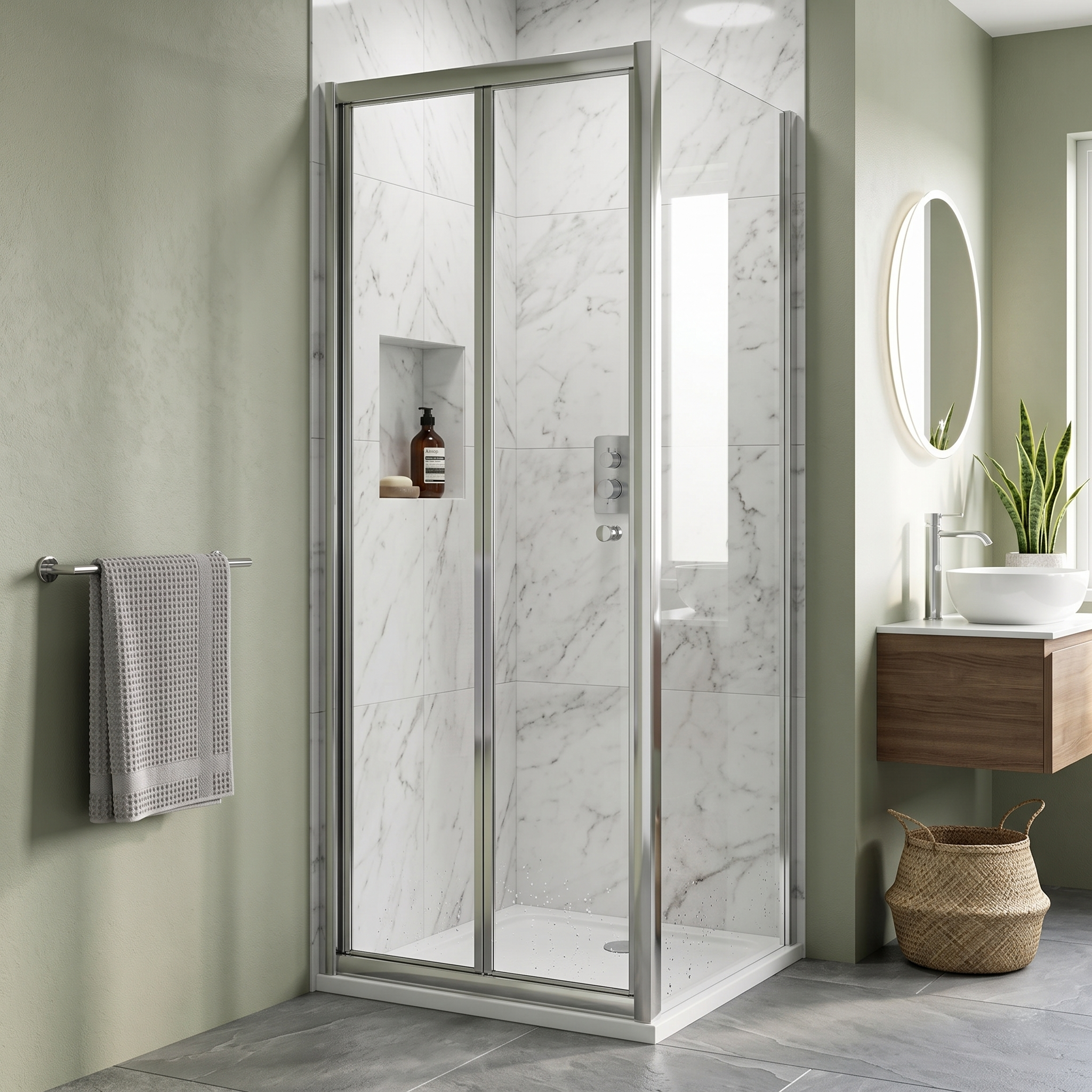 Vesper 4mm Glass Bi-Fold Shower Door - Chrome