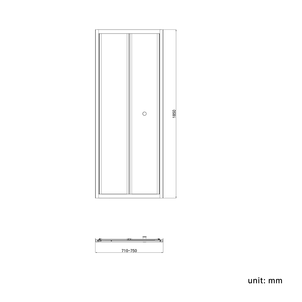iBathUK Vesper 6mm Glass Bi-Fold Shower Door - Chrome