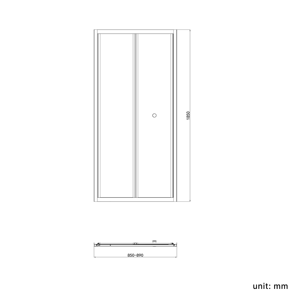 iBathUK Vesper 6mm Glass Bi-Fold Shower Door - Chrome