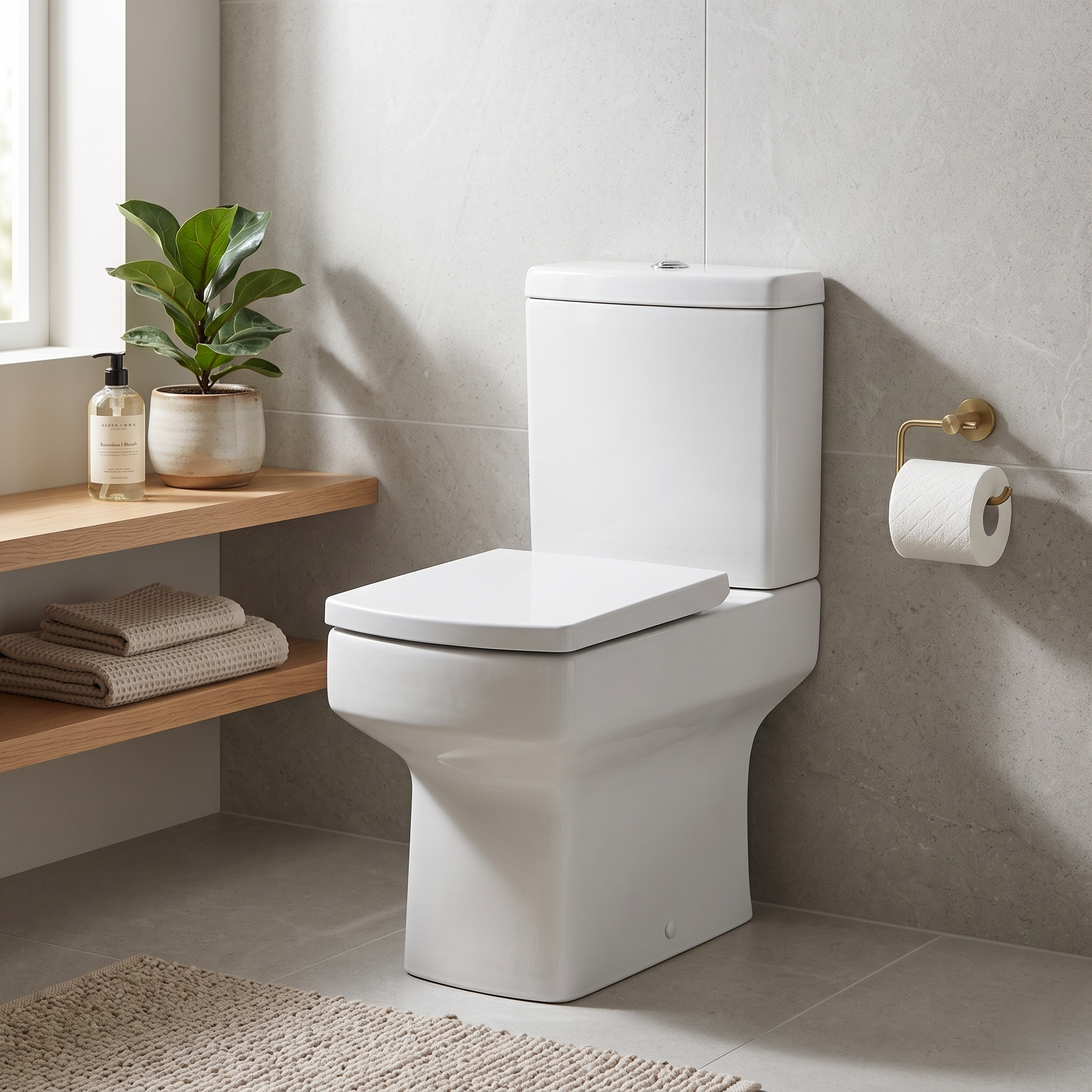 Messina  Close Coupled Toilet with Soft Close Seat & Cistern - White
