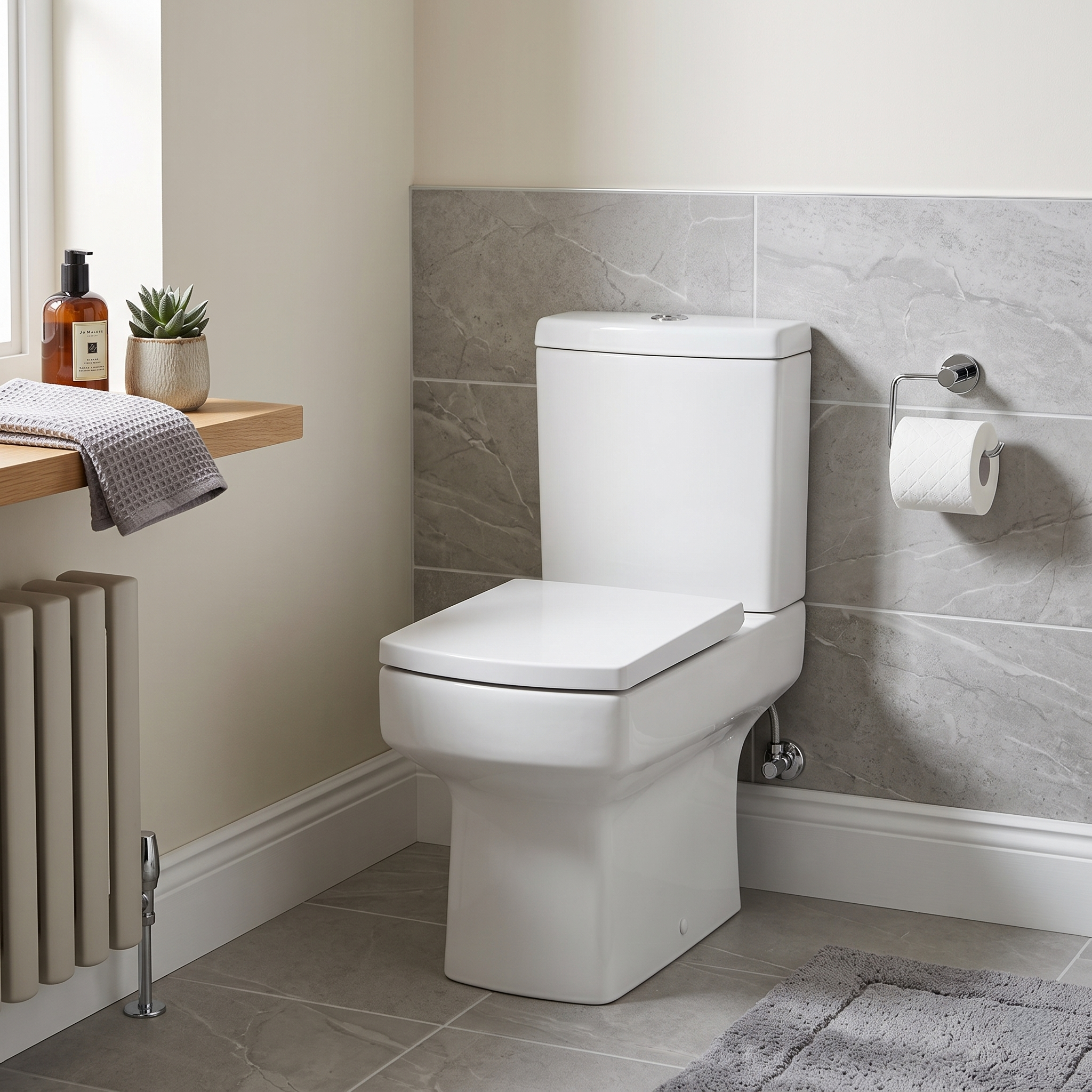 Messina  Close Coupled Toilet with Soft Close Seat & Cistern - White