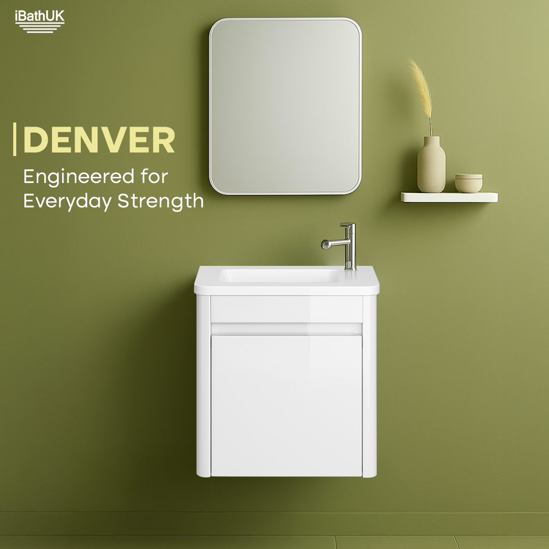 iBathUK Denver 400mm Wall Hung Cloakroom Vanity Unit with Basin
