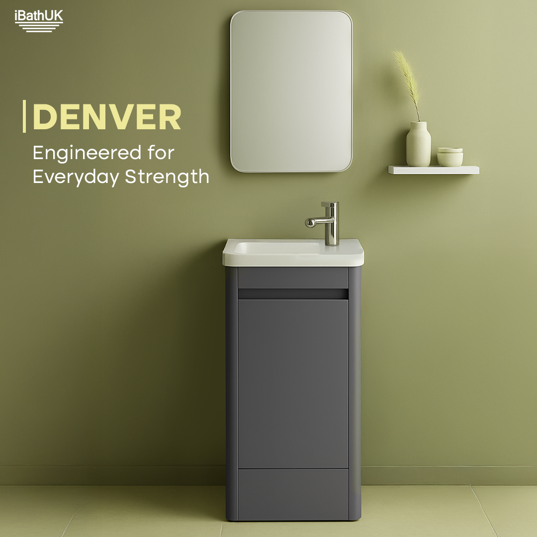 iBathUK Denver 400mm Floorstanding Cloakroom Vanity Unit with Basin