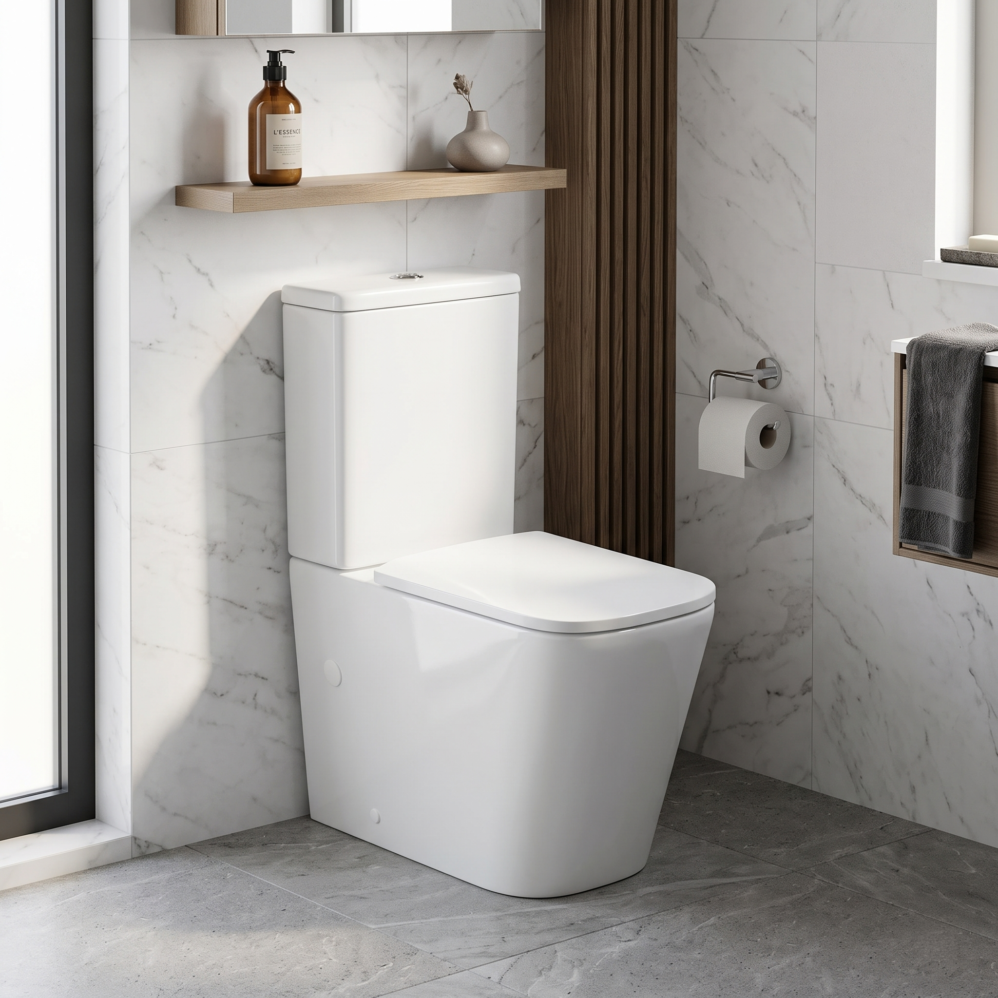 Salerno Close Coupled Toilet with Soft Close Seat & Cistern - White