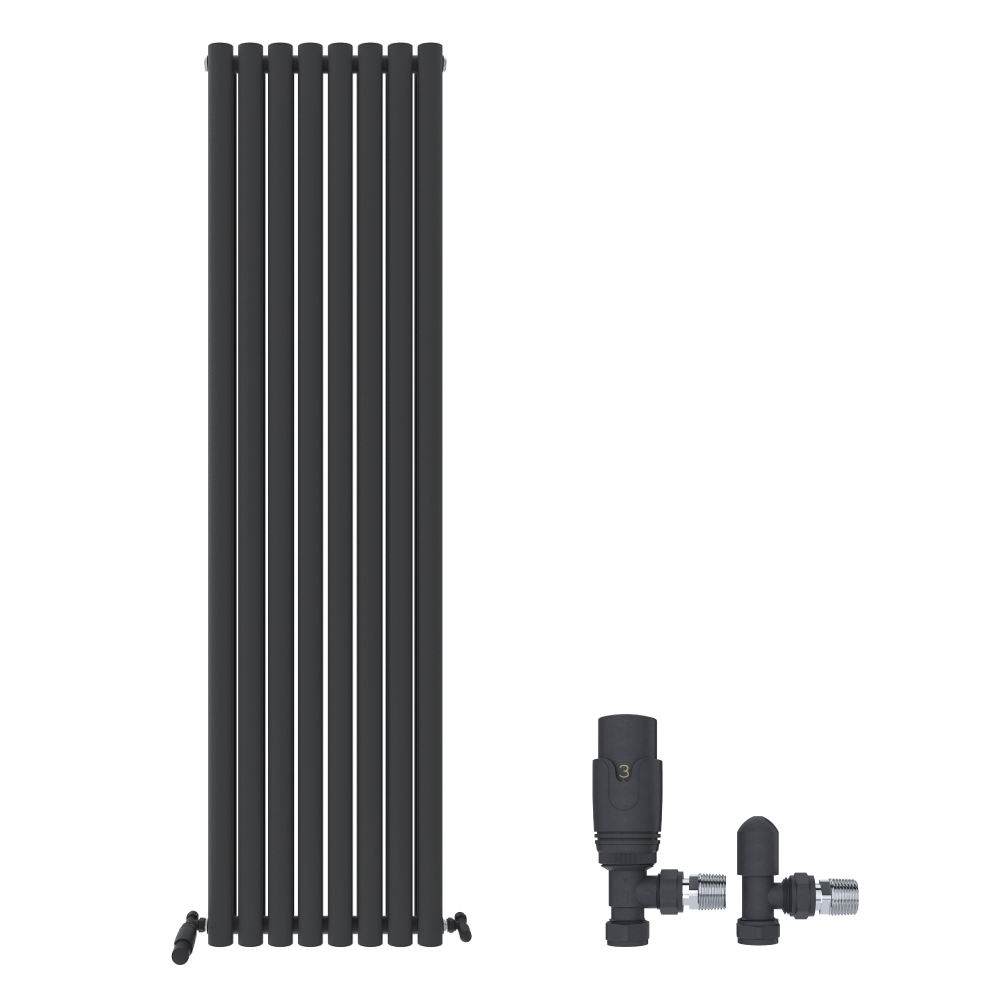 iBathUK Strata Vertical Radiators, Double Oval Panel Radiator White , Designer Radiators, Double Panel Radiators