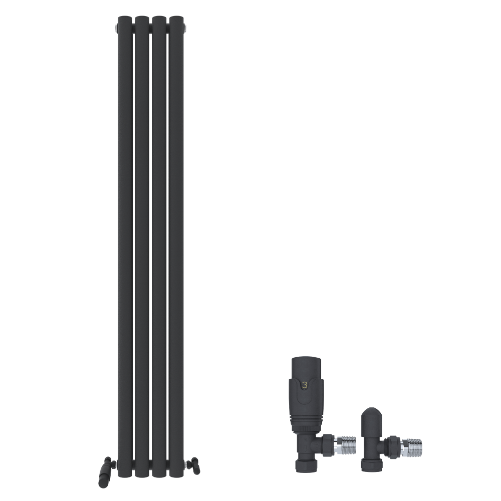iBathUK Strata Vertical Radiators, Double Oval Panel Radiator White , Designer Radiators, Double Panel Radiators
