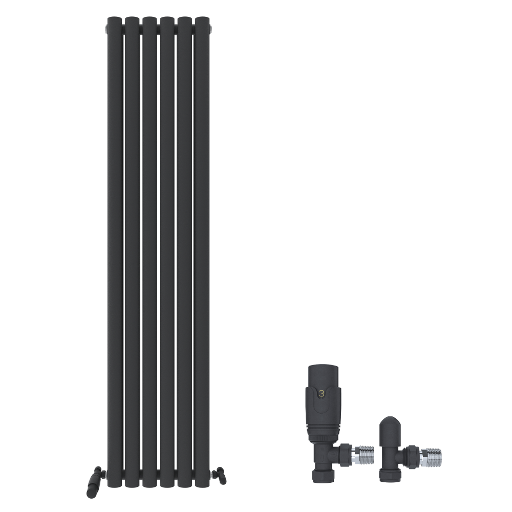 iBathUK Strata Vertical Radiators, Double Oval Panel Radiator White , Designer Radiators, Double Panel Radiators