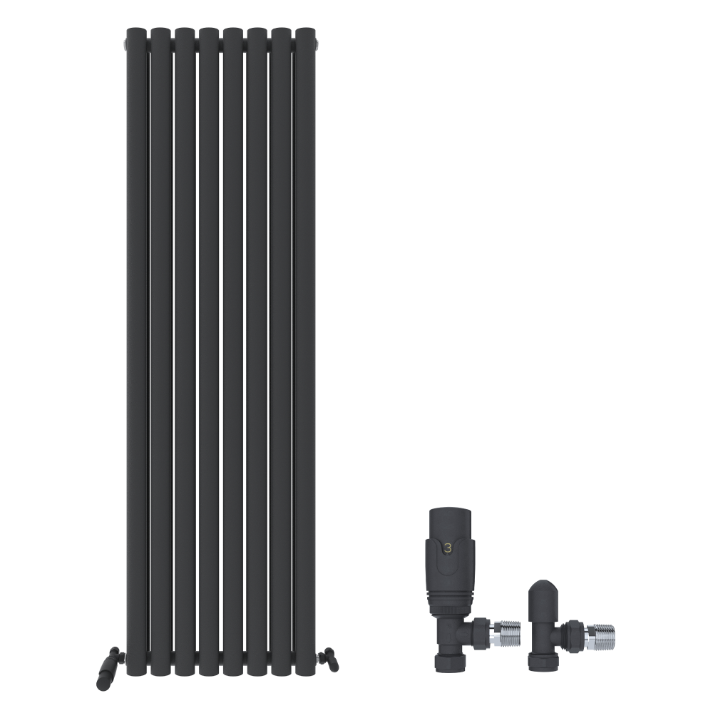 iBathUK Strata Vertical Radiators, Double Oval Panel Radiator White , Designer Radiators, Double Panel Radiators