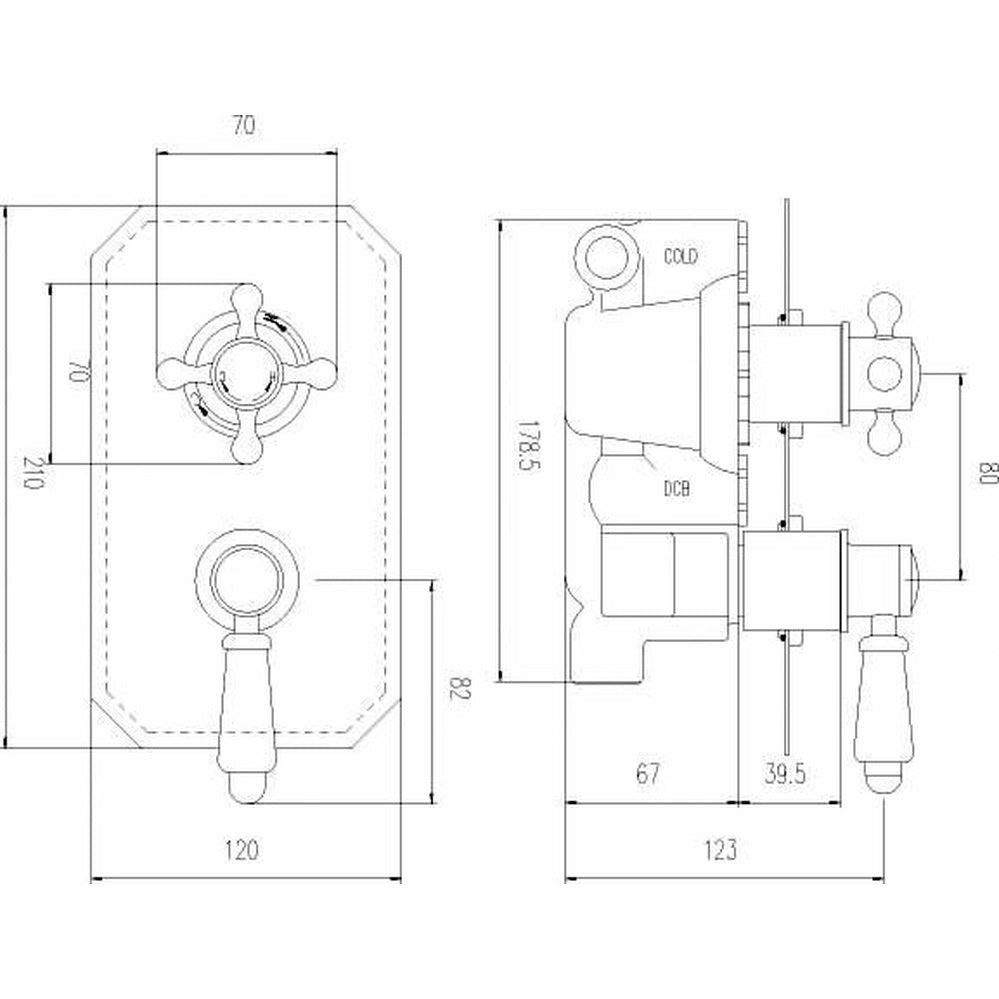 Period Thermostatic 1 Outlet Concealed Shower Valve - Chrome