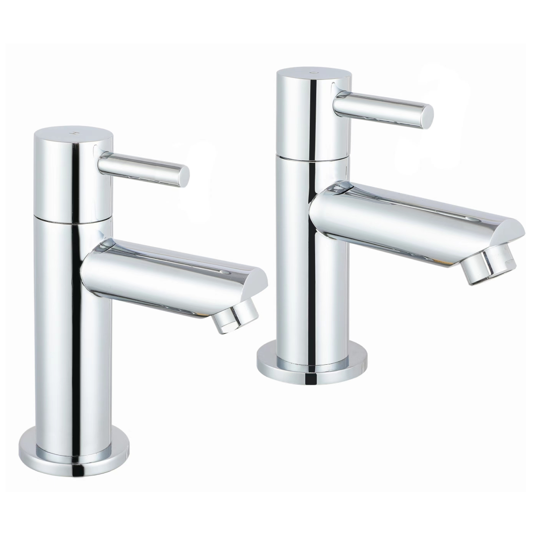 Jasper Basin Pillar Taps Pair - Chrome