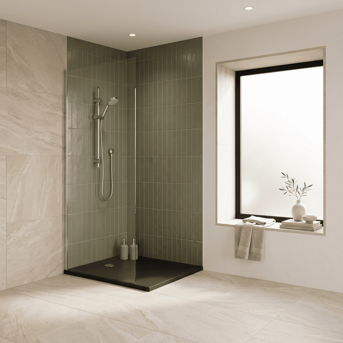 Rage Round Head Slider Rail Shower Kit - Chrome