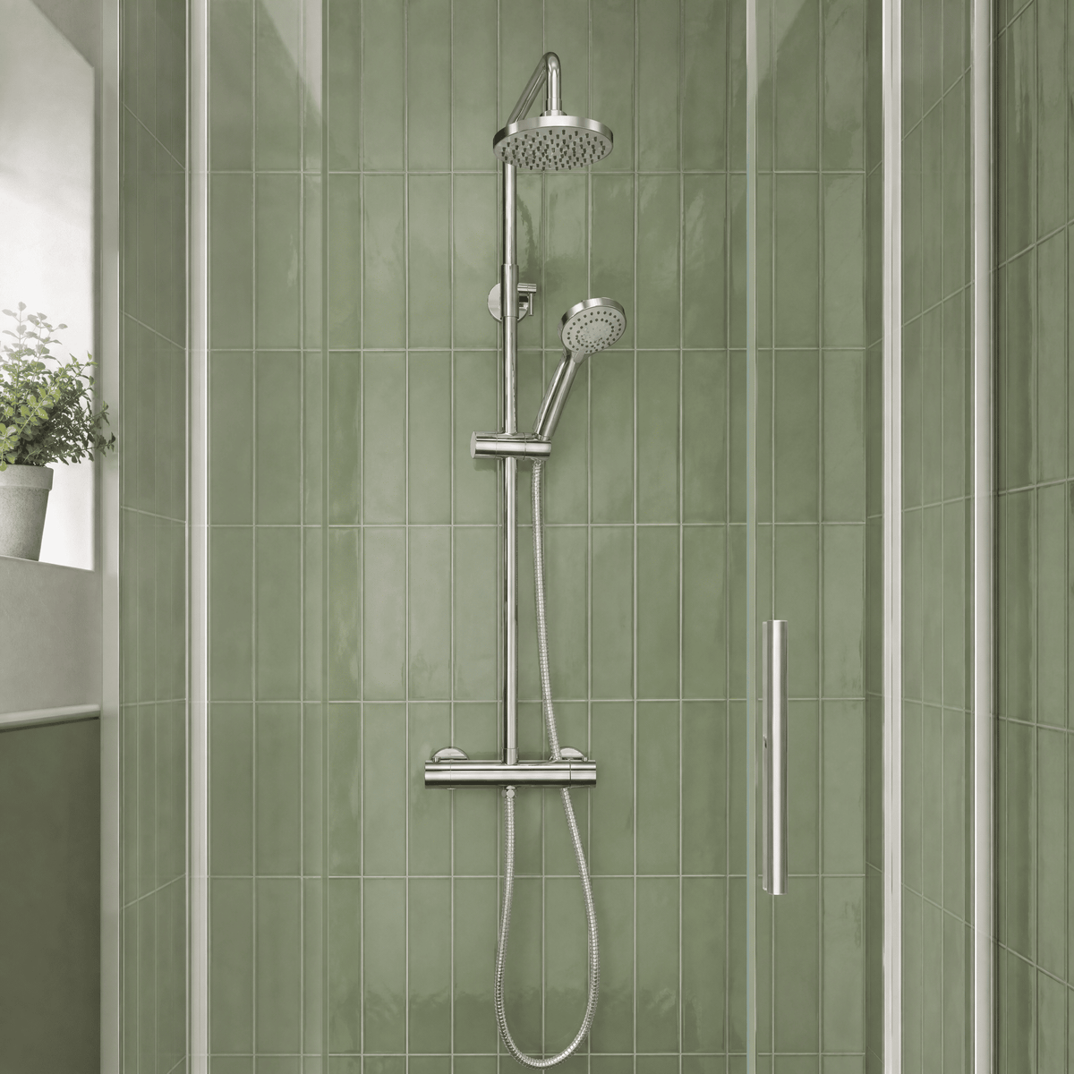 Omega Thermostatic Bar Dual Shower Valve - 1245mm