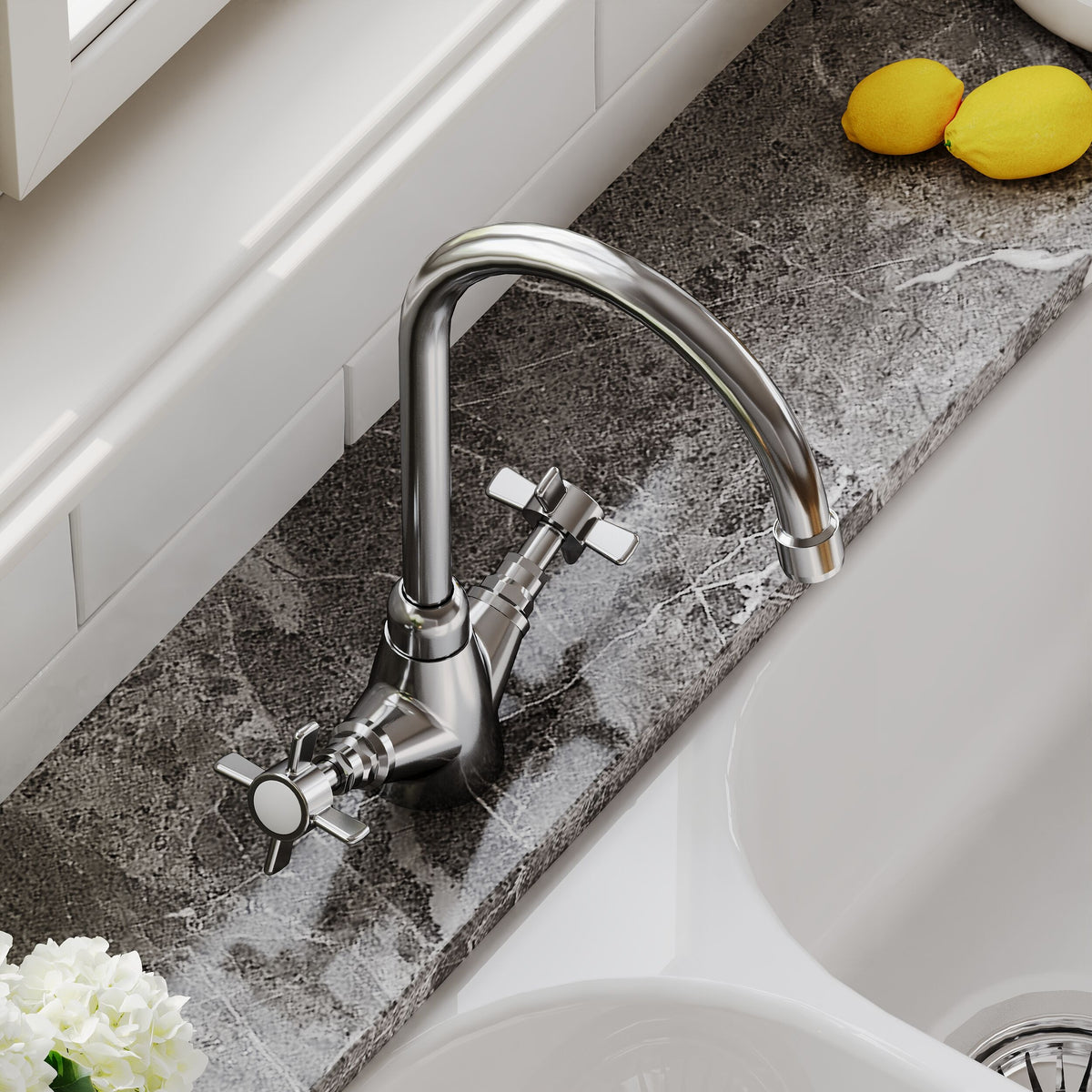 Astor Traditional Mono Dual Handle Kitchen Sink Mixer Tap