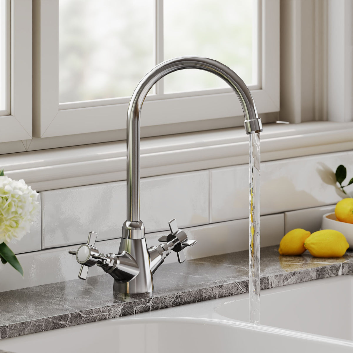 Astor Traditional Mono Dual Handle Kitchen Sink Mixer Tap