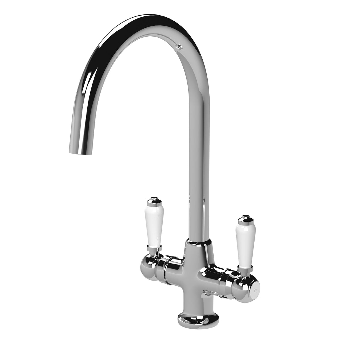 Radio Traditional Mono Dual Handle Kitchen Sink Mixer Tap