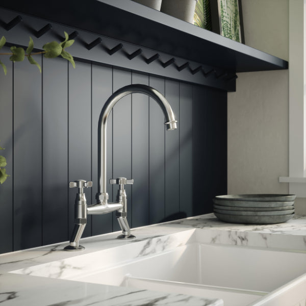 Helsinki Crosshead Handle Kitchen Sink Mixer Tap