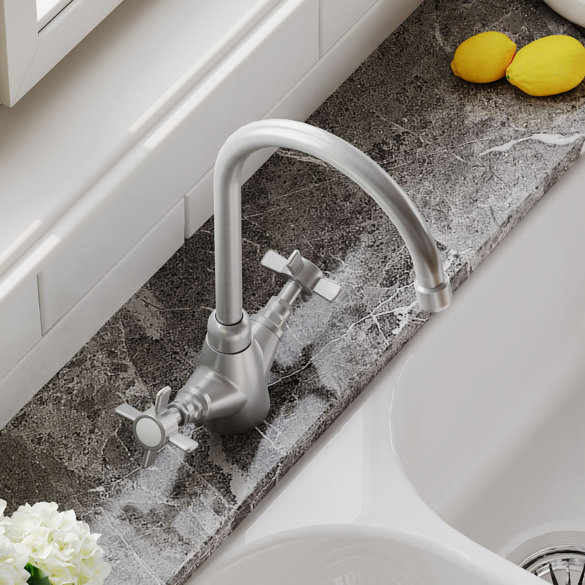 Astor Traditional Mono Dual Handle Kitchen Sink Mixer Tap