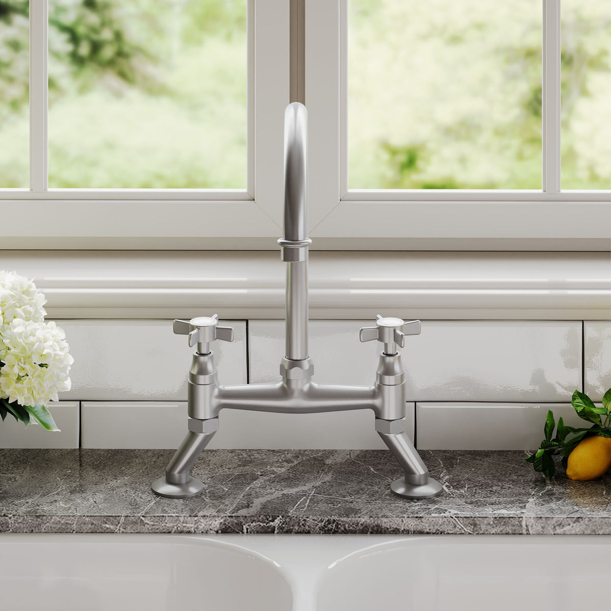 Helsinki Crosshead Handle Kitchen Sink Mixer Tap