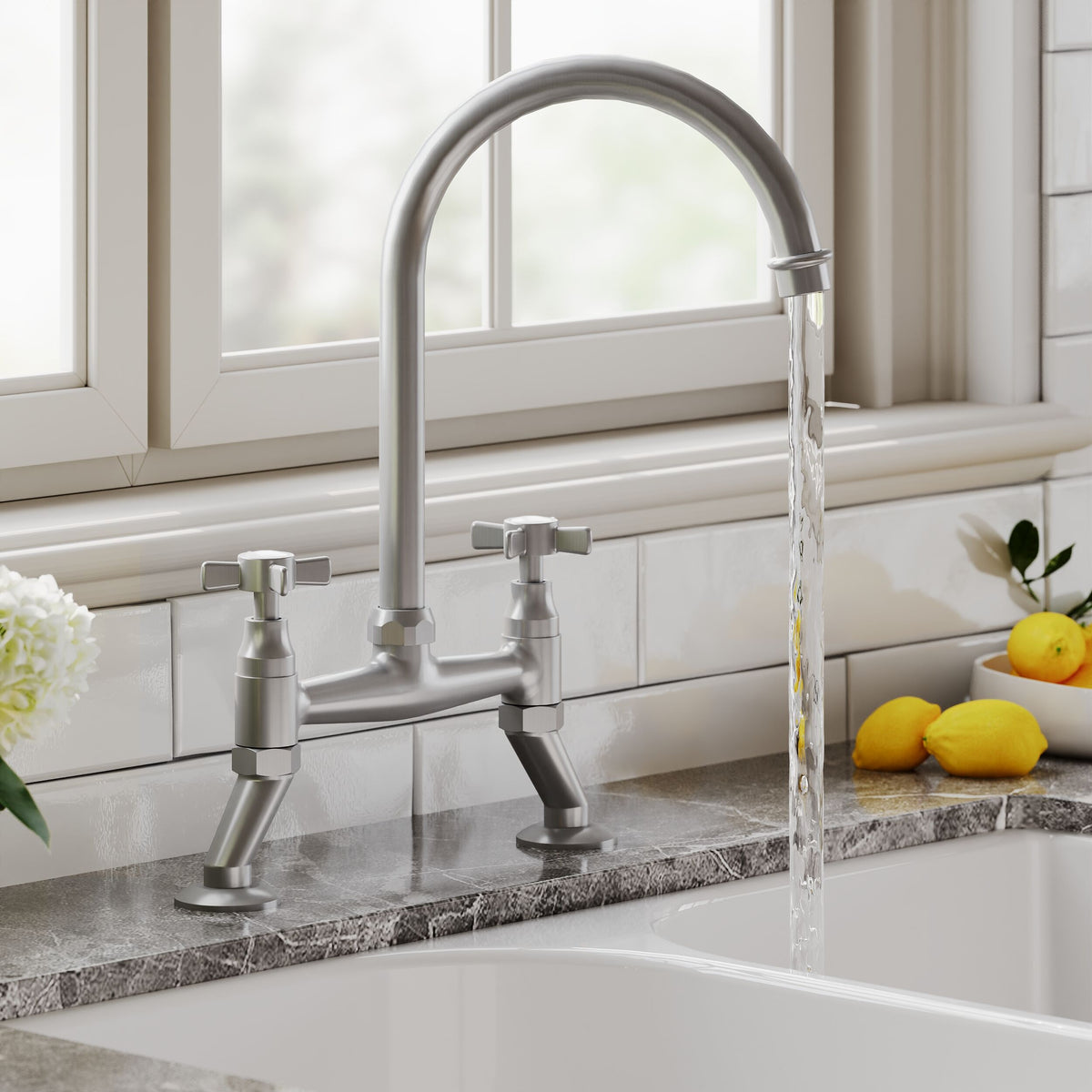 Helsinki Crosshead Handle Kitchen Sink Mixer Tap