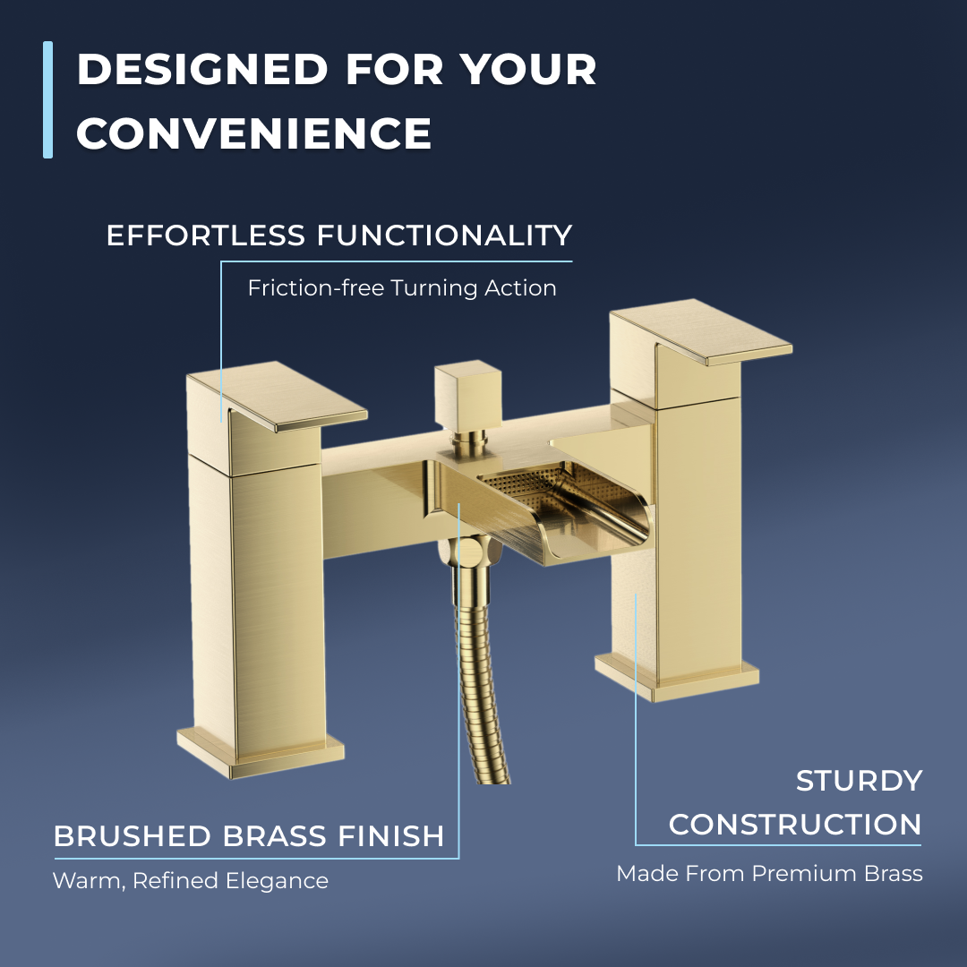 Kinetic Square Waterfall Bath Shower Mixer Tap