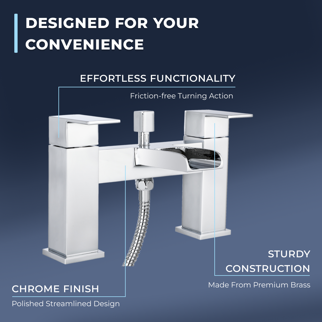 Kinetic Square Waterfall Bath Shower Mixer Tap