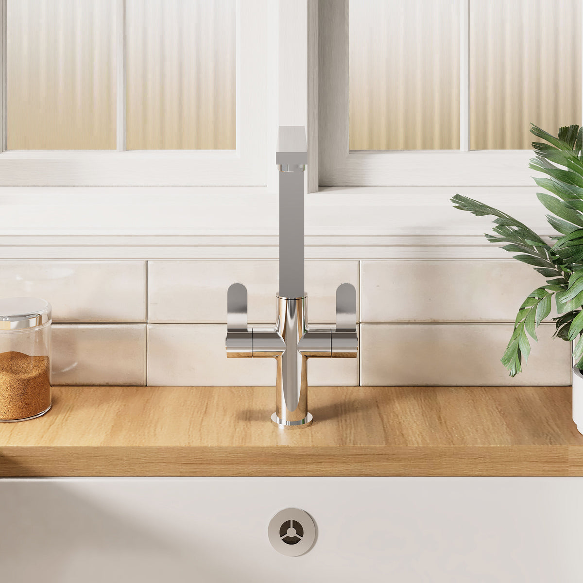 Rio Mono Dual Lever Handle Kitchen Sink Mixer Tap