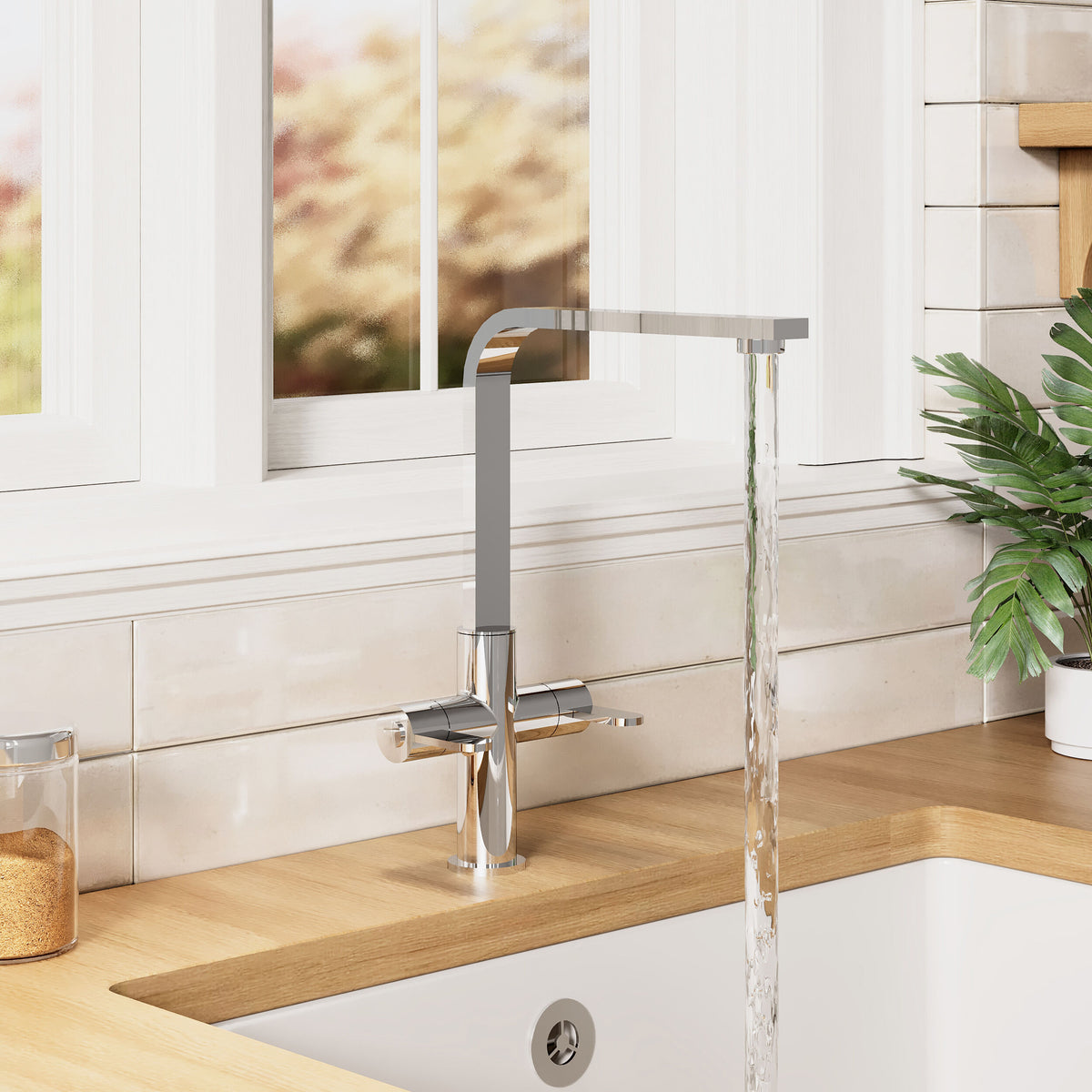 Rio Mono Dual Lever Handle Kitchen Sink Mixer Tap
