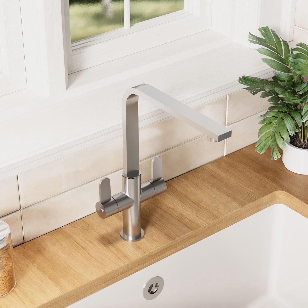 Rio Mono Dual Lever Handle Kitchen Sink Mixer Tap