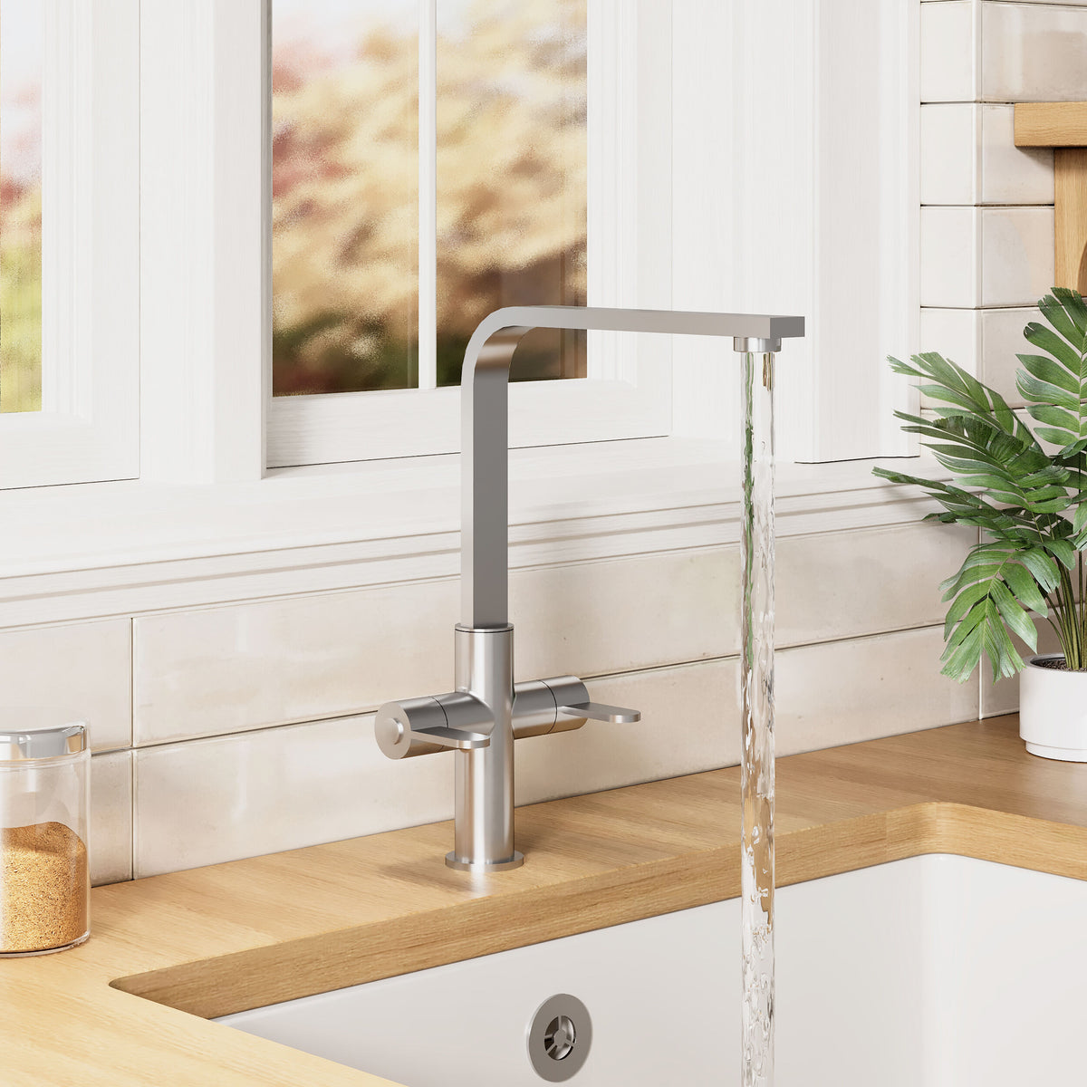 Rio Mono Dual Lever Handle Kitchen Sink Mixer Tap
