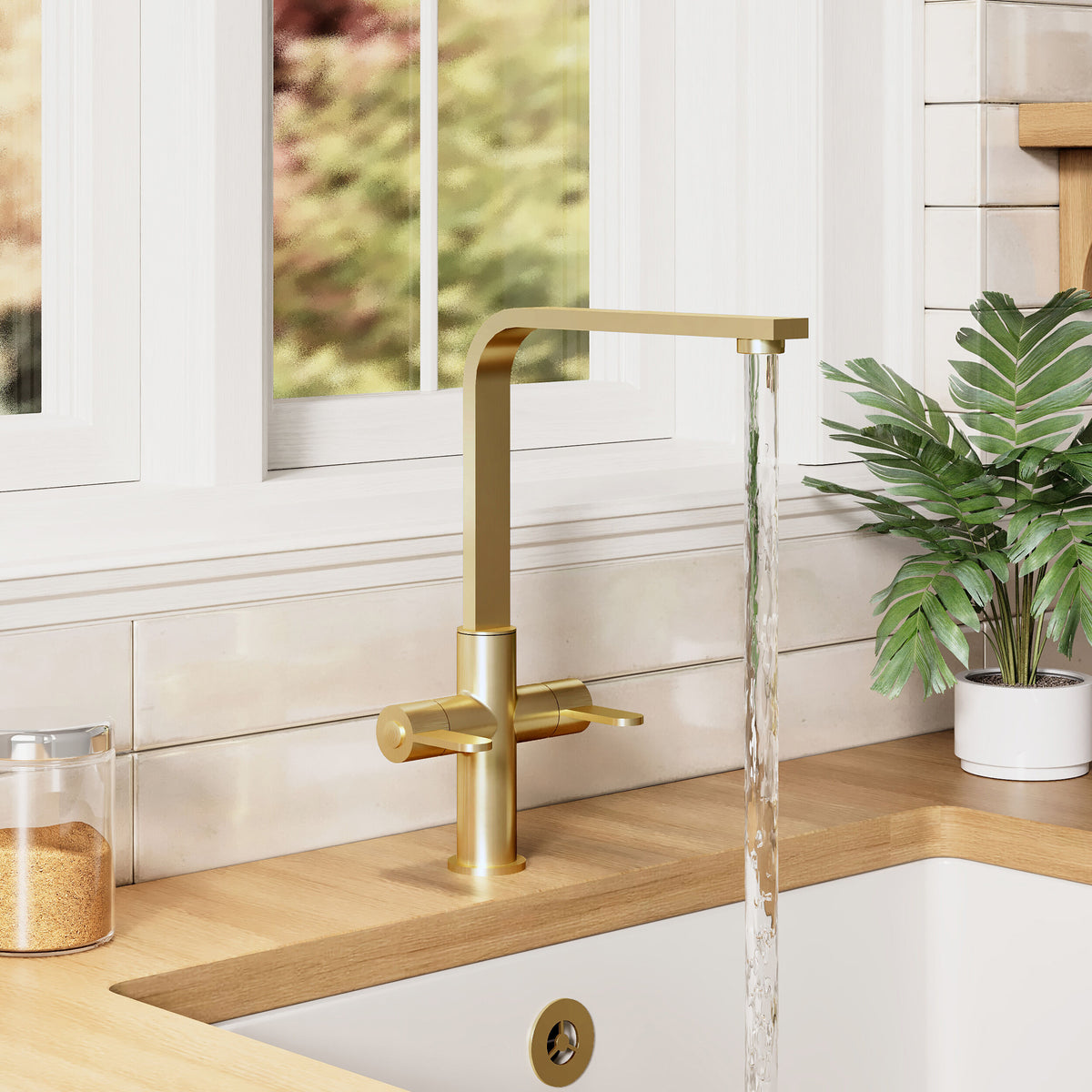 Rio Mono Dual Lever Handle Kitchen Sink Mixer Tap
