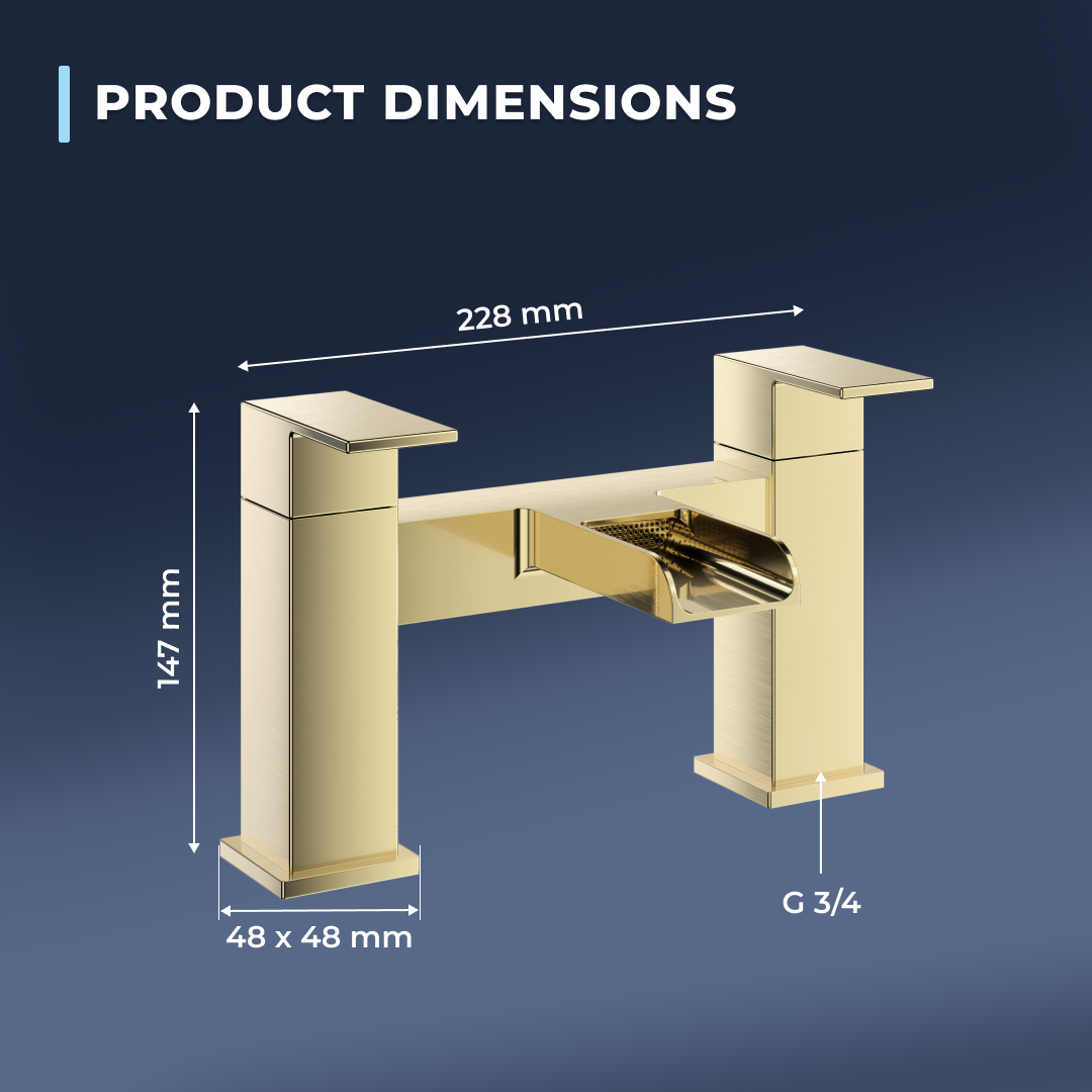 Kinetic Square Waterfall Bath Filler Mixer Tap