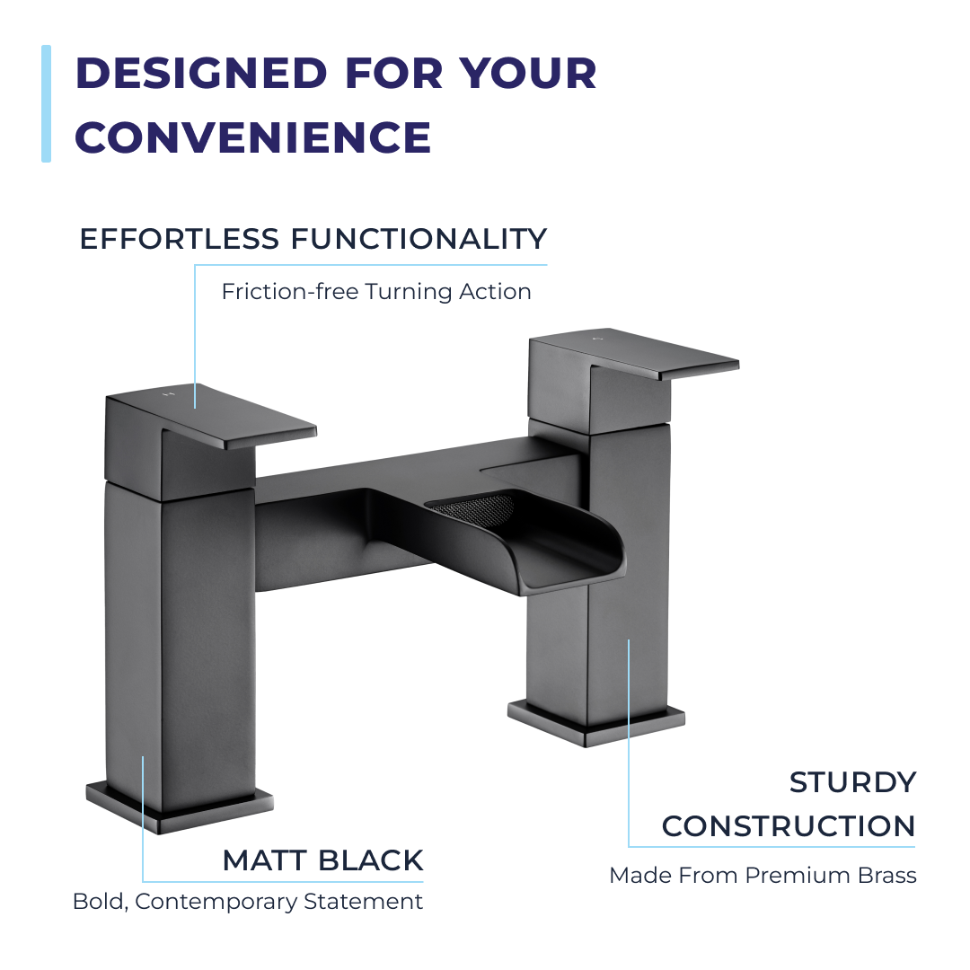 Kinetic Square Waterfall Bath Filler Tap