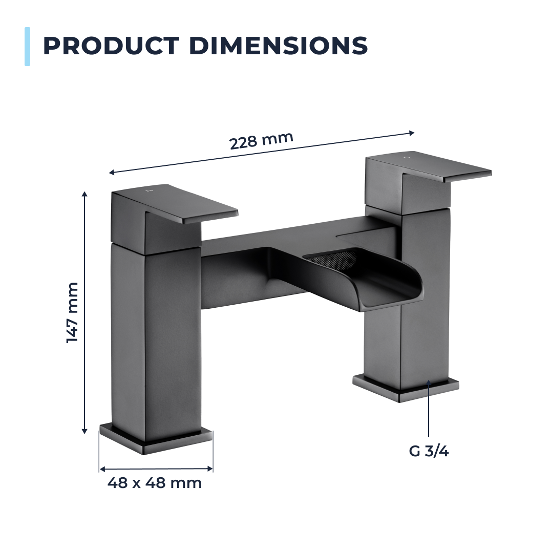Kinetic Square Waterfall Bath Filler Mixer Tap