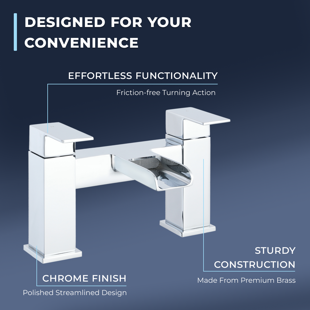 Kinetic Square Waterfall Bath Filler Tap