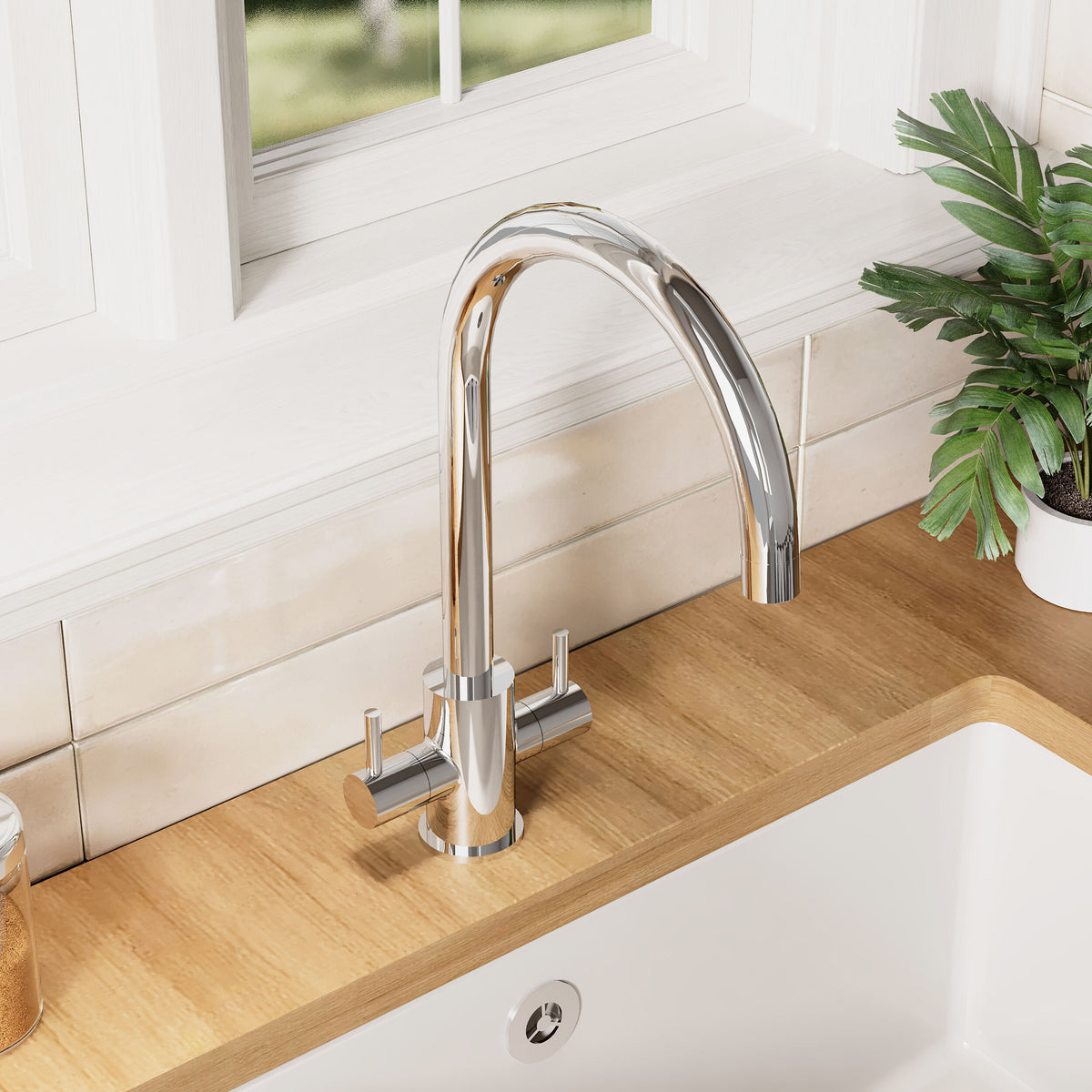 Lachun Mono Dual Lever Handle Kitchen Sink Mixer Tap