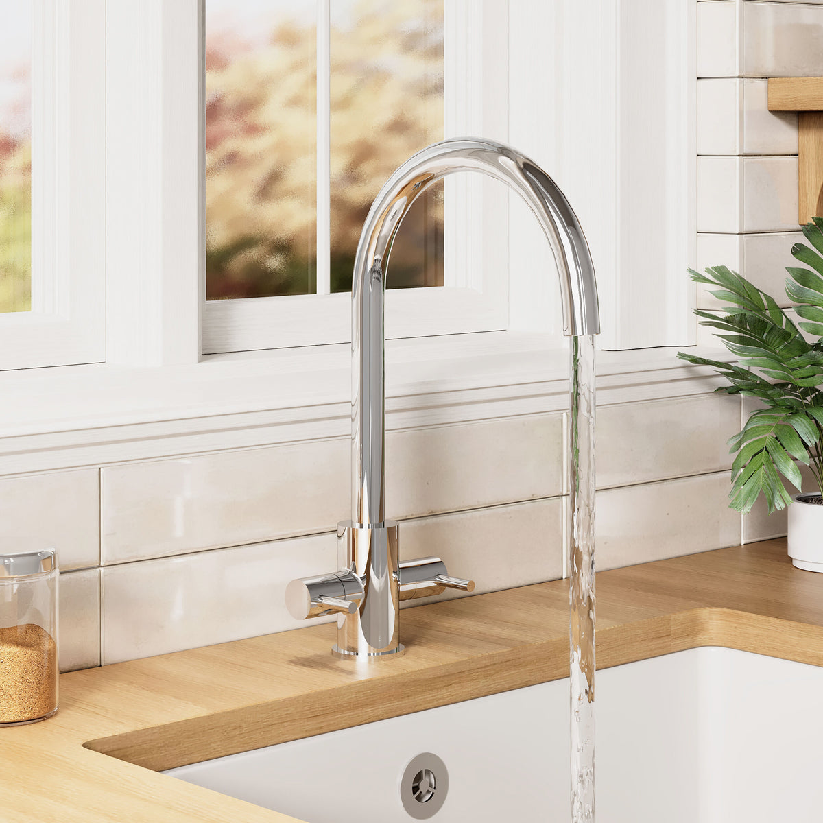 Lachun Mono Dual Lever Handle Kitchen Sink Mixer Tap