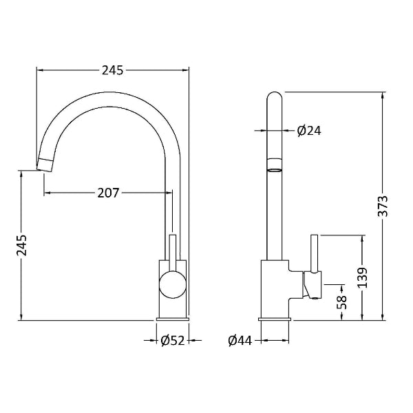 Lachun Single Lever Mono Kitchen Mixer Tap